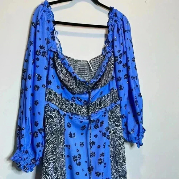 Free People Blue Tiger Lily Long Sleeve Maxi Dress - Picture 10 of 13